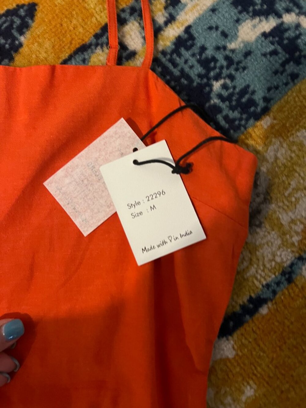 NWT Joppa Orange Smocked Back Mini Dress Size M - Picture 4 of 5